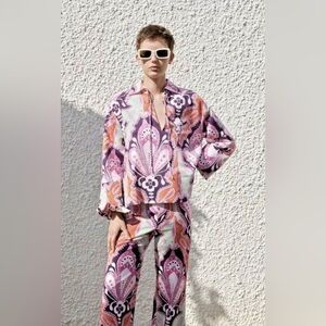 Zara Multicolor Patterned Tunic Top